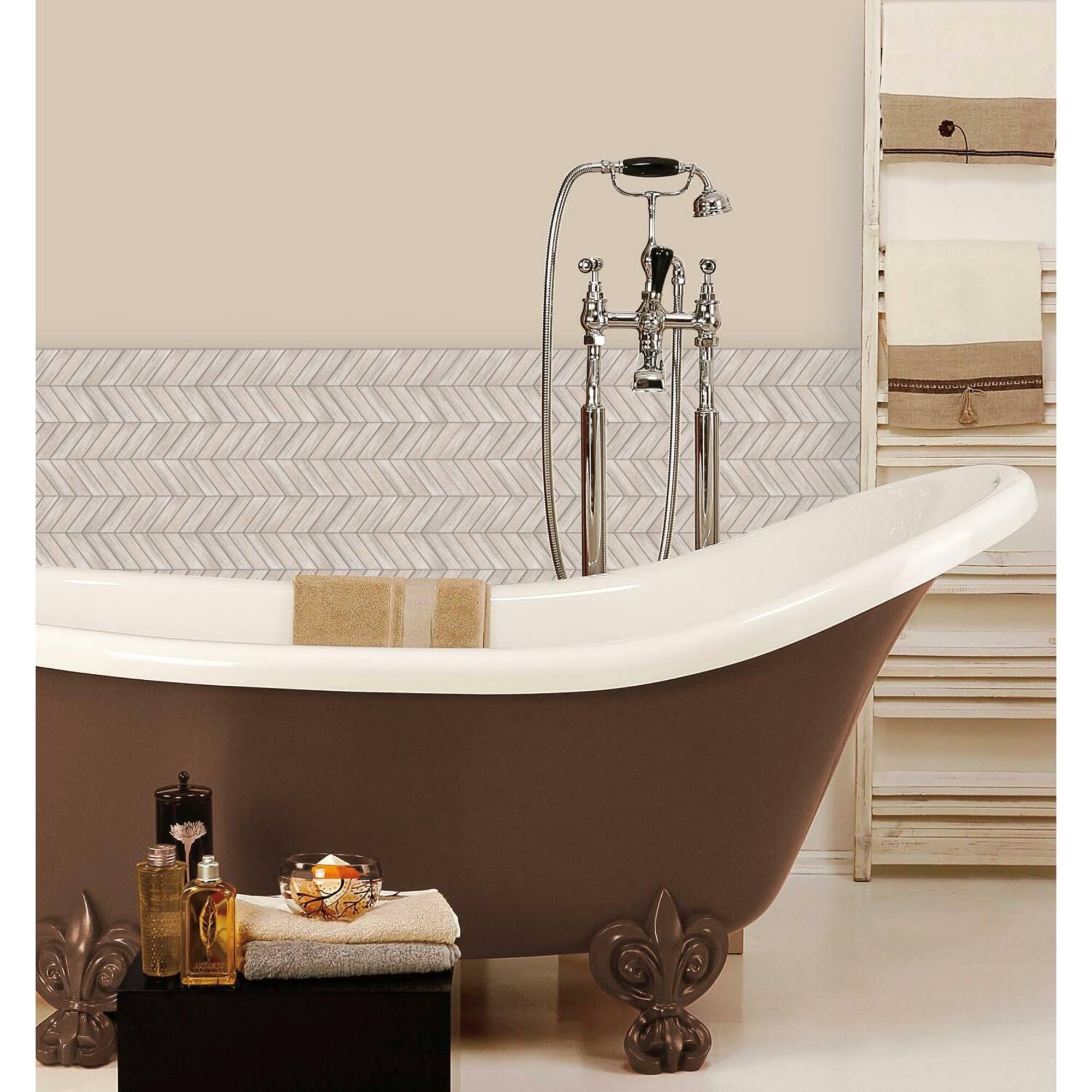 RoomMates Chevron Distressed Wood Backsplash StickTiles®